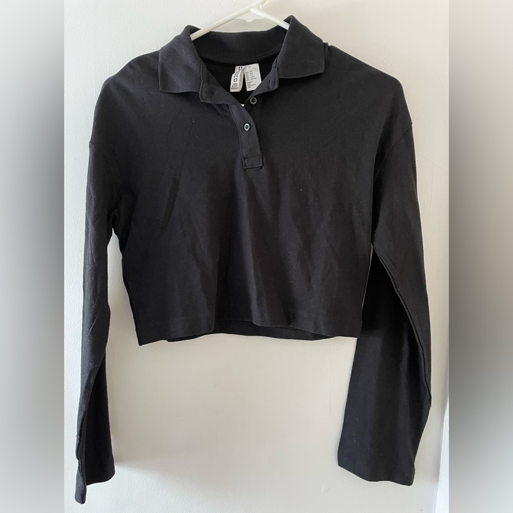 H&M| XXS NWOT Cropped Polo Longsleeve